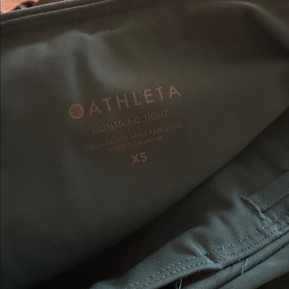Athleta Teal Lightning 7/8 Tight Yoga Fitness Pant #488372 size XS - Picture 2 of 4